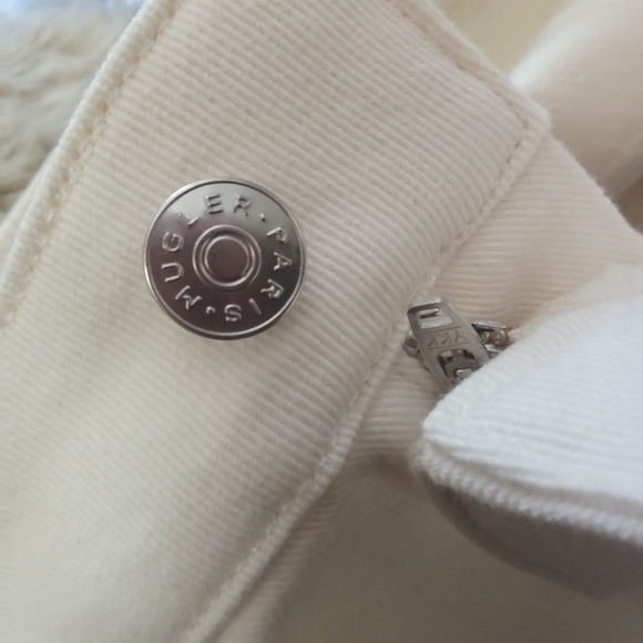 ⭐🆕MUGLER jeans ivory tan sheer panel mesh jeans - Picture 13 of 16